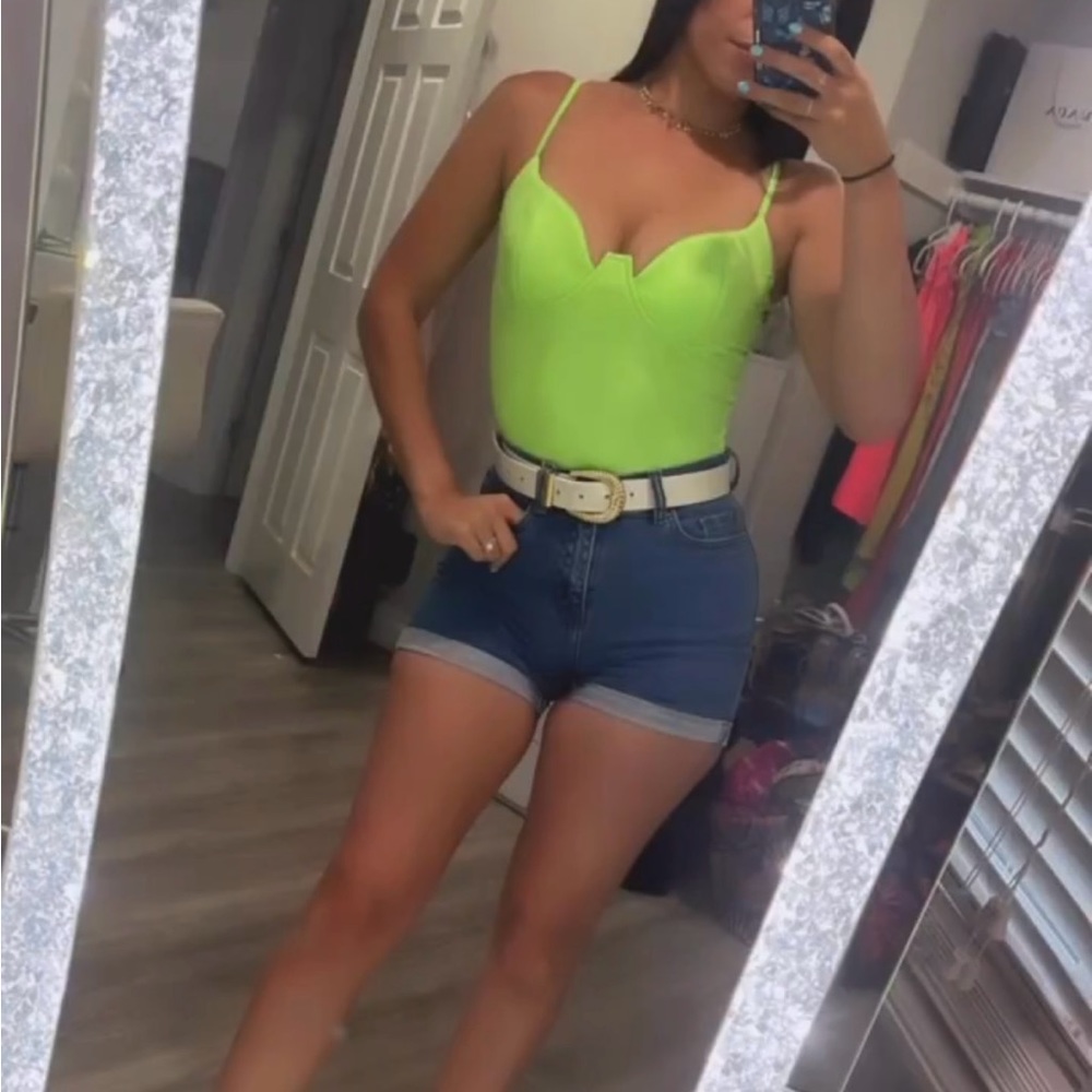 Neon green bodysuit